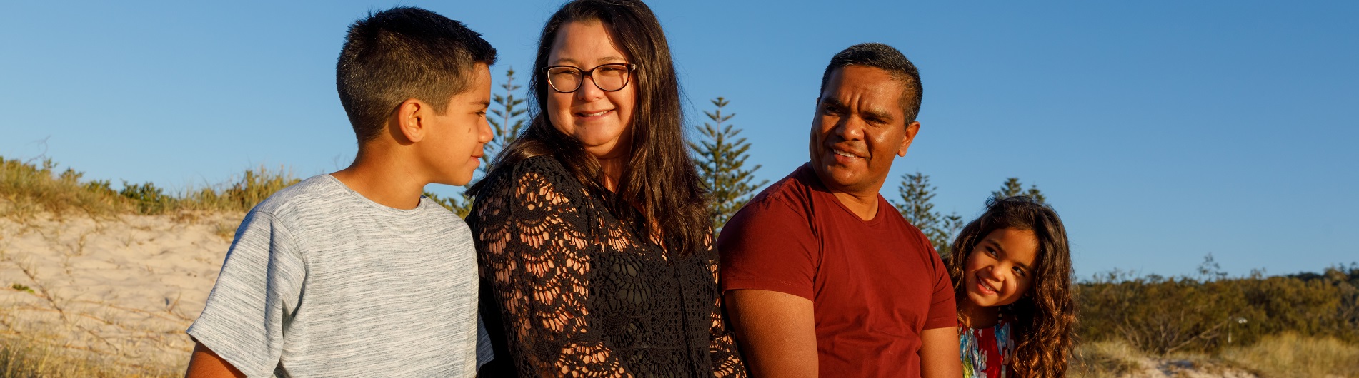 Aboriginal family at the beach